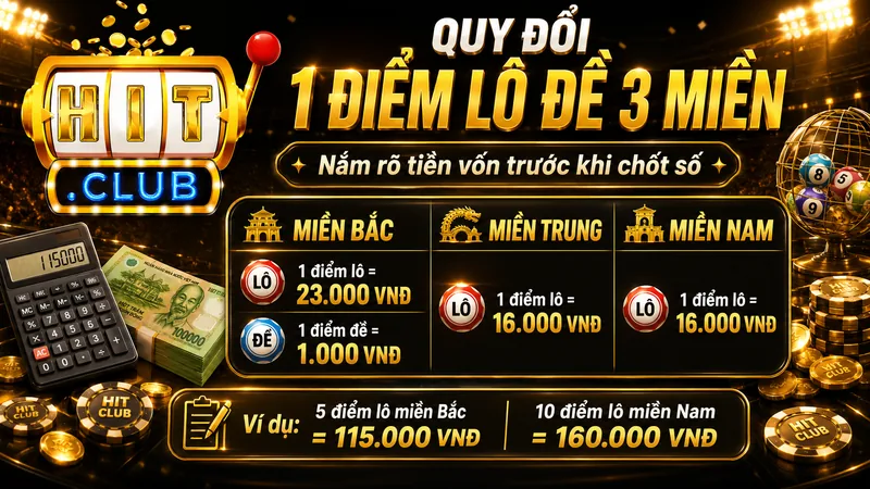 Quy đổi 1 điểm lô đề 3 miền ra tiền vốn thực tế